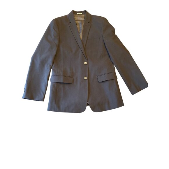 Calvin Klein Womens Black Blazer Size 16 Button Front Rayon/Polyester Blend - Picture 1 of 5